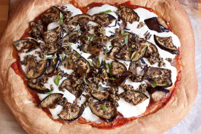 Eggplant and Olive Tapenade Pizza