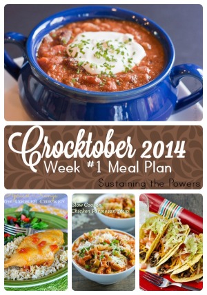 Crocktober 2014 Week 1 Meal Plan