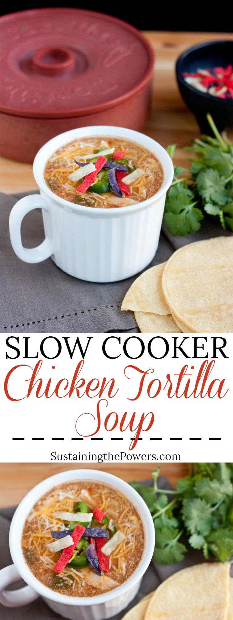 How to Make Slow Cooker Chicken Tortilla Soup | As a Texan, I grew up with this Chicken Tortilla Soup as a staple in our home. My mom would make this with leftover shredded chicken and leave it simmering in the crockpot all day long. The smell still takes me back! Click through to get the easy weeknight recipe. 
