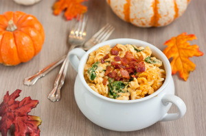 Slow Cooker Pumpkin Mac and Cheese -Crocktober Week 5. You'll never guess this mac and cheese contains pumpkin. It's all sorts of creamy, cheesey goodness, and the best part is you just dump it all into your slow cooker and walk away!