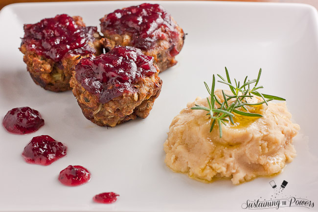 Your favorite flavors from Thanksgiving dinner come together in these easy, personal-sized Turkey and Stuffing Meatloaf Muffins with Cranberry glaze.