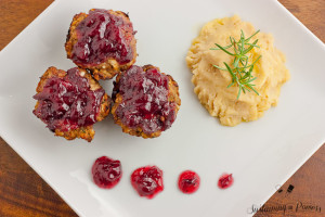 Your favorite flavors from Thanksgiving dinner come together in this easy, personal-sized Turkey and Stuffing Meatloaf Muffins with Cranberry glaze.