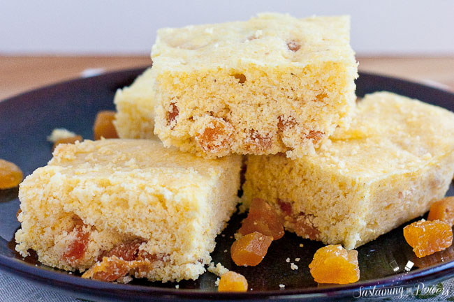 Microwave Mascarpone Apricot Cornbread