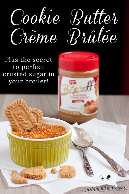 No kitchen torch? No problem! I've got the secret for perfect bruleed sugar in your broiler with this easy cookie butter creme brulee!