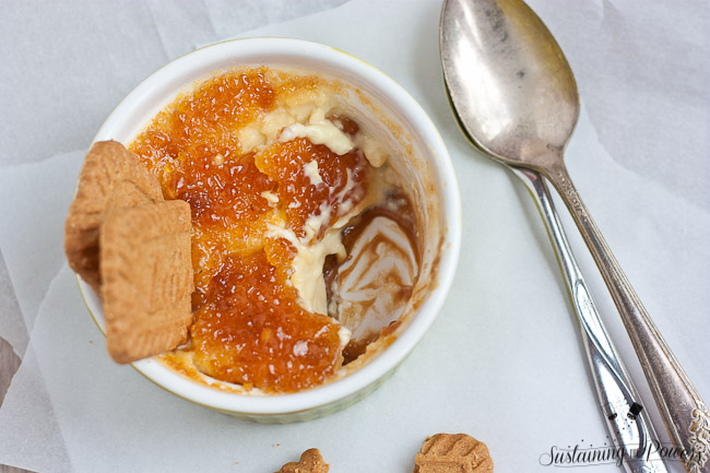 No kitchen torch? No problem! I've got the secret for perfect bruleed sugar in your broiler with this easy cookie butter creme brulee!