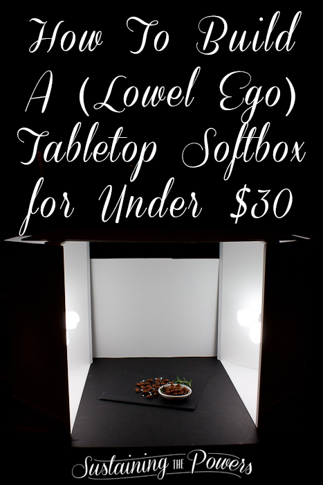 Build A DIY (Lowell Ego) Tabletop Softbox for Under $30! Great, thorough tutorial with lots of step by step images. 