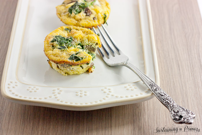 A miniature version of the Italian open-faced omelette. These mini mushroom, feta and spinach frittatas come together quickly for a nice breakfast, lunch, or dinner.