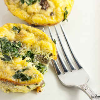 A miniature version of the Italian open-faced omelette. These mini mushroom, feta and spinach frittatas come together quickly for a nice breakfast, lunch, or dinner.