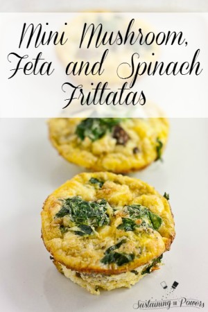 A miniature version of the Italian open-faced omelette. These mini mushroom, feta and spinach frittatas come together quickly for a nice breakfast, lunch, or dinner.