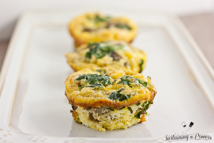 A miniature version of the Italian open-faced omelette. These mini mushroom, feta and spinach frittatas come together quickly for a nice breakfast, lunch, or dinner.