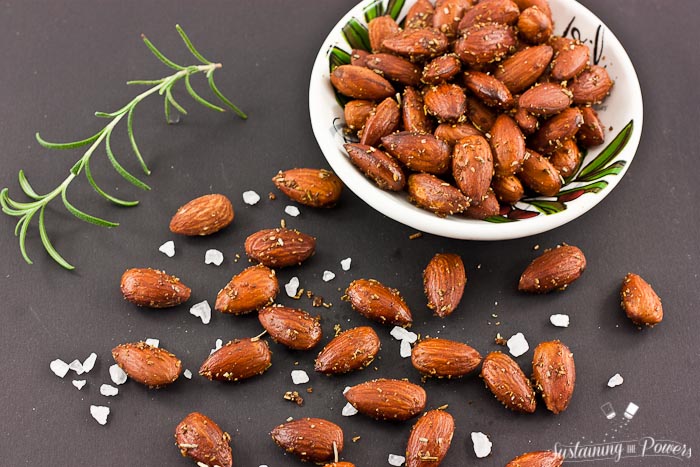 Rosemary Sea Salt Roasted Almonds are the perfect snack for my afternoon pick me up! 