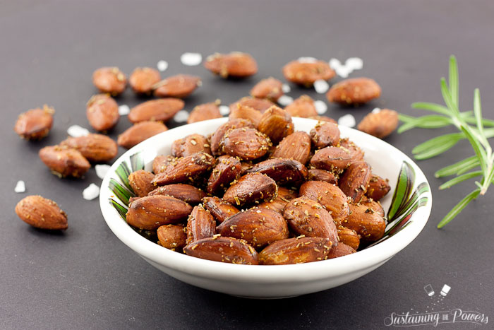 Rosemary Sea Salt Roasted Almonds are the perfect snack for my afternoon pick me up! 