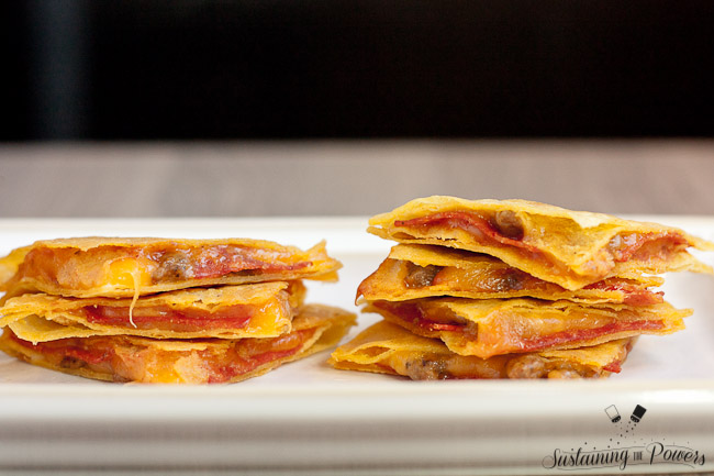 I can't wait to make these for my Super Bowl Party! Sausage and Pepperoni Pizzadillas
