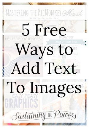 These are great tips! 5 Free ways to add text to images with tutorials using Picmonkey, Canva, Paint, and more!