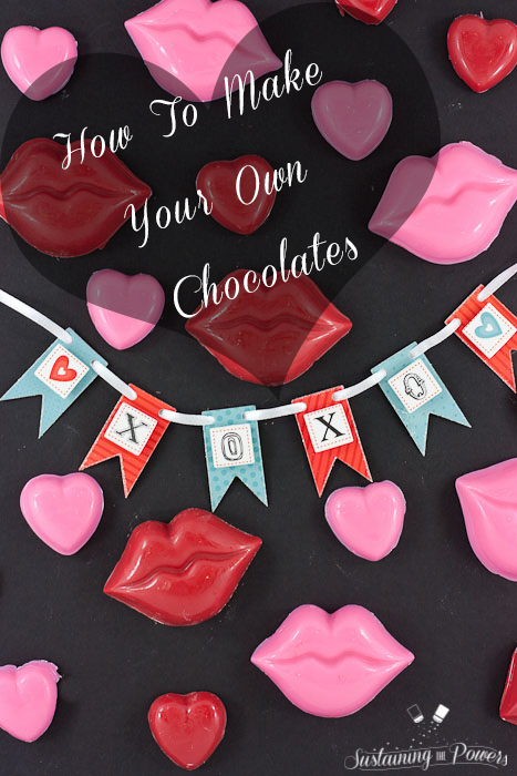 How To Make Your Own Valentine's Day Chocolates. Melt some candy melts in the microwave, fill the plastic mold, chill for 20 minutes, pop out and you have a special homemade gift for your favorite valentine!