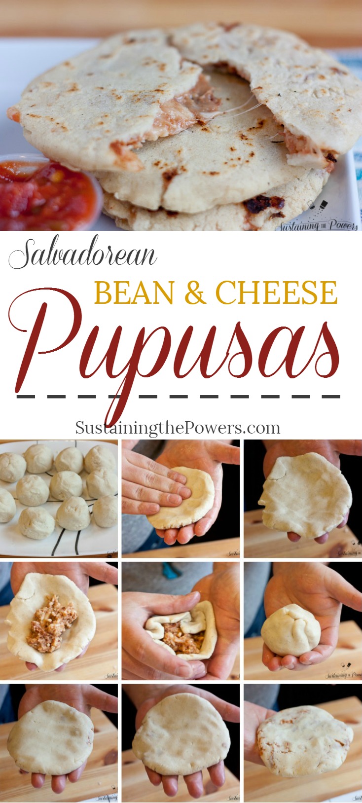 How to Make Salvadorean Bean and Cheese Pupusas | Pupusas are pillowy corn tortillas stuffed with beans and cheese. They're super cheap, fun and quick to make and naturally gluten-free. Click through to learn how to make them with a recipe + quick video tutorial! 