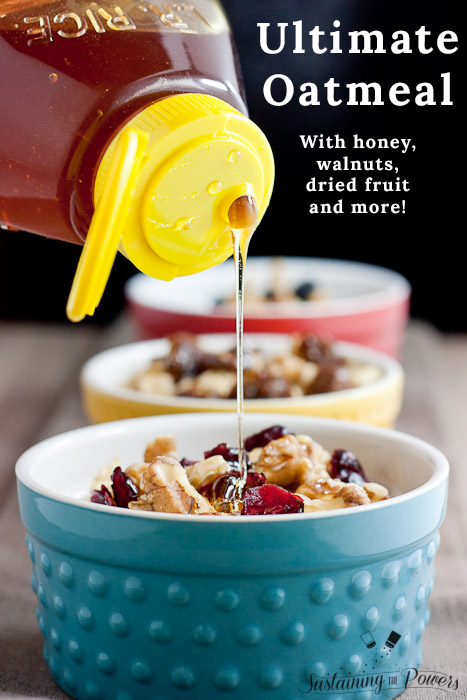 honey drizzled over a bowl of oatmeal