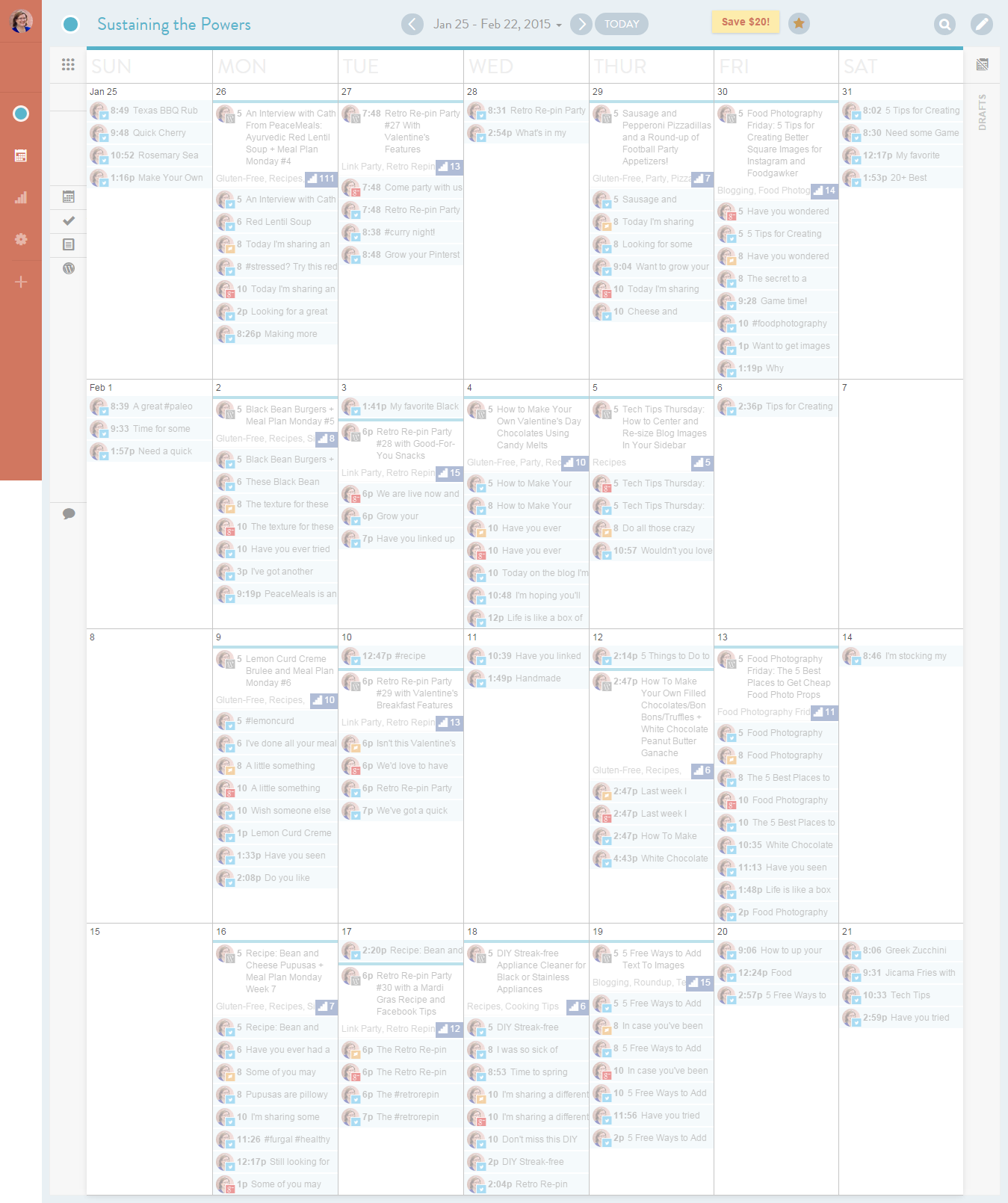 How I Set Up My Social Media Sharing Calendar Using CoSchedule