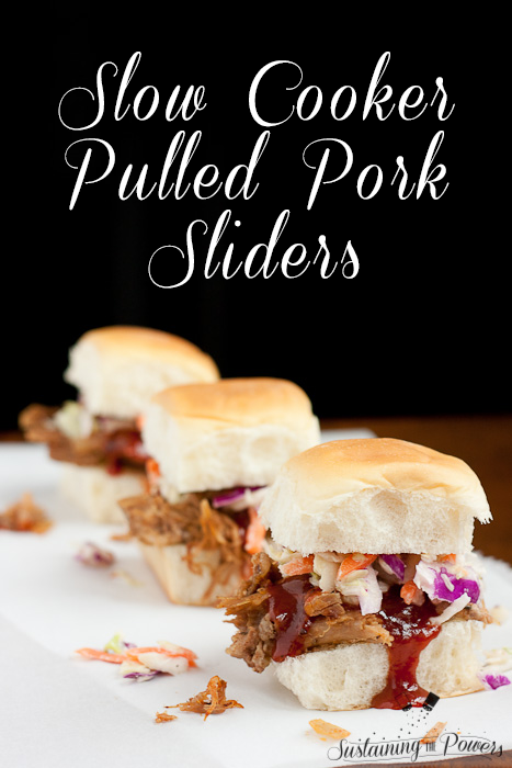 These sliders look awesome!! Slow Cooker Pulled Pork Sliders.