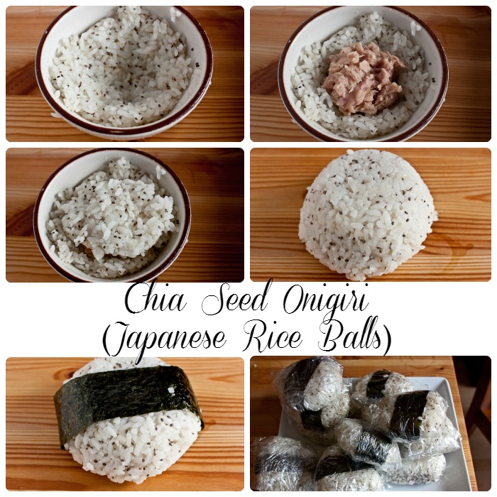 Onigiri are pretty much the sandwiches of Japan. Ultra portable and filled with all sorts of different yummy things. These have the added powerhouse nutrition of chia seeds! So smart!! Why didn't I think of that?