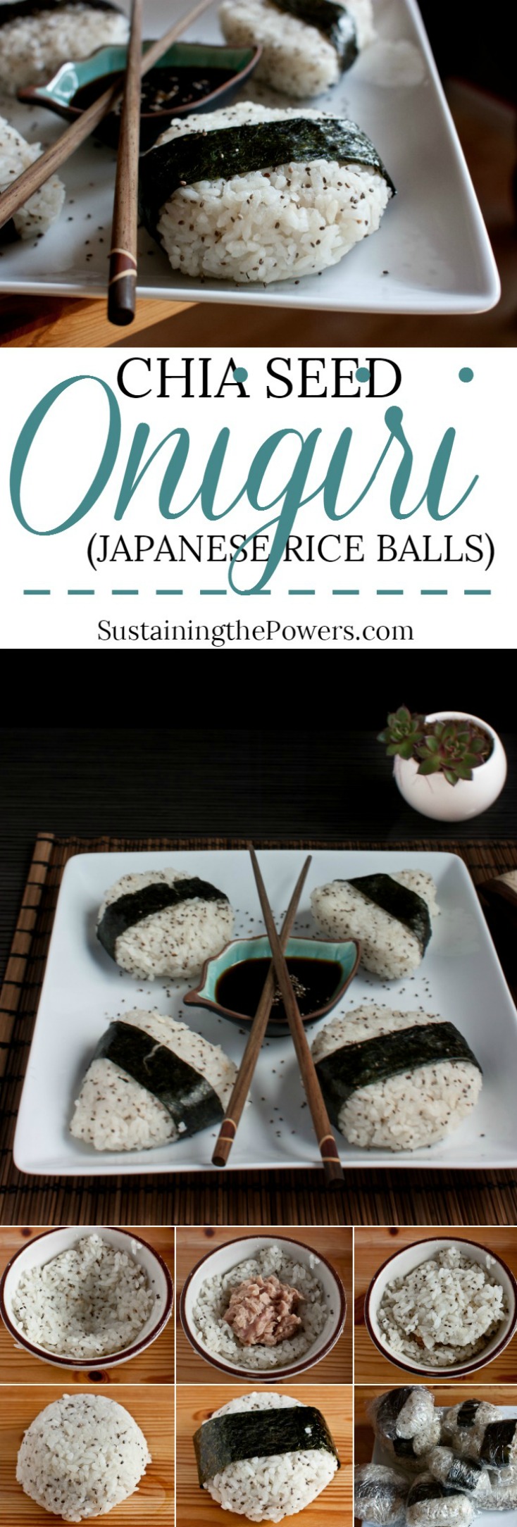 How to Make Chia Seed Onigiri | These Japanese Rice Balls are a lunchbox staple in Japan because they're so quick and delicious. I've upgraded the plain sticky rice to include all the benefits of chia seeds! Click through to learn how to make these! 