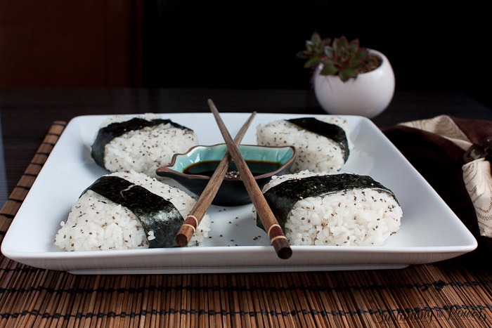 Onigiri are pretty much the sandwiches of Japan. Ultra portable and filled with all sorts of different yummy things. These have the added powerhouse nutrition of chia seeds! So smart!! Why didn't I think of that?