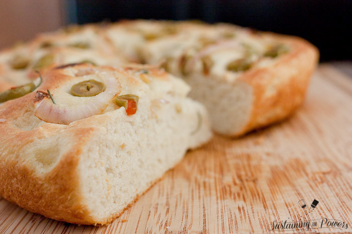 Mmmmm I am in focaccia bread heaven!! Green olives and shallots on bread is an awesome idea.
