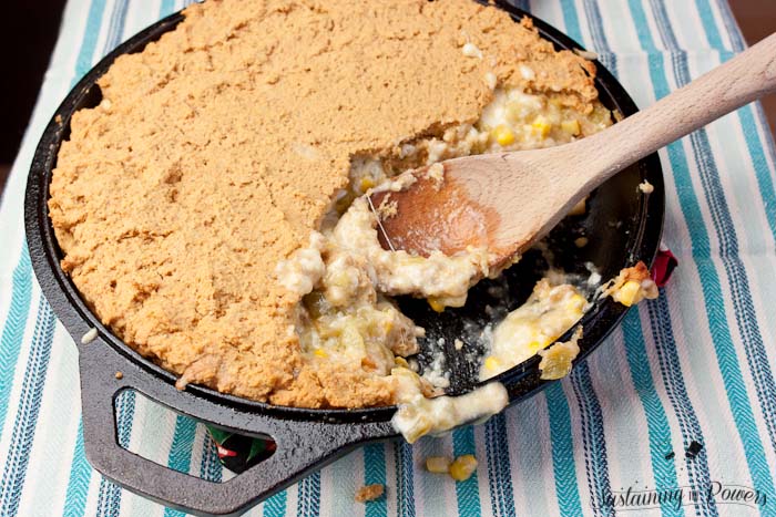 Sweet Corn and Green Chile Tamale Pie - all the tamale flavor with half the work!