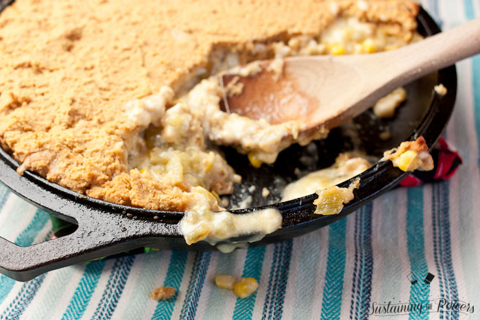 Sweet Corn and Green Chile Tamale Pie - all the tamale flavor with half the work!