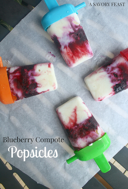 Blueberry Compote Popsicles - A Savory Feast