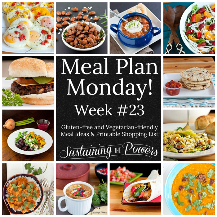 Every week she shares a printable meal plan with tons of great gluten-free and vegetarian-friendly ideas! 