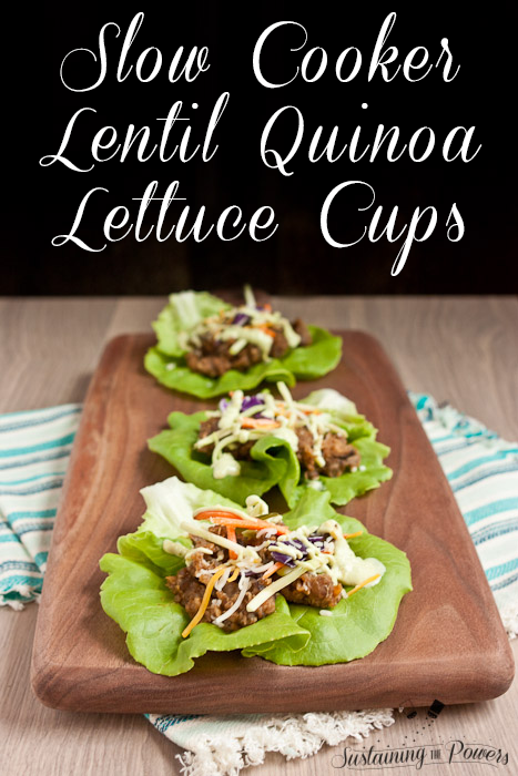These lentil quinoa lettuce cups are a great summer slow cooker recipe. Gluten-free, vegan, and packed full of veggies and protein. 
