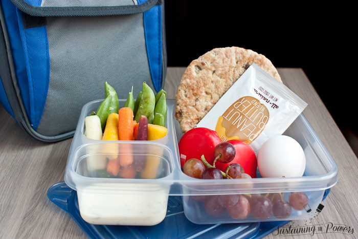 Easy Protein Bistro Snack Box - With Peanut Butter on Top