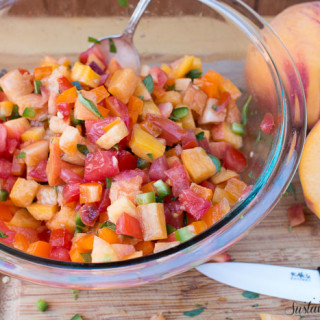 Peach Basil Salsa + A Giveaway From Raku Cutlery