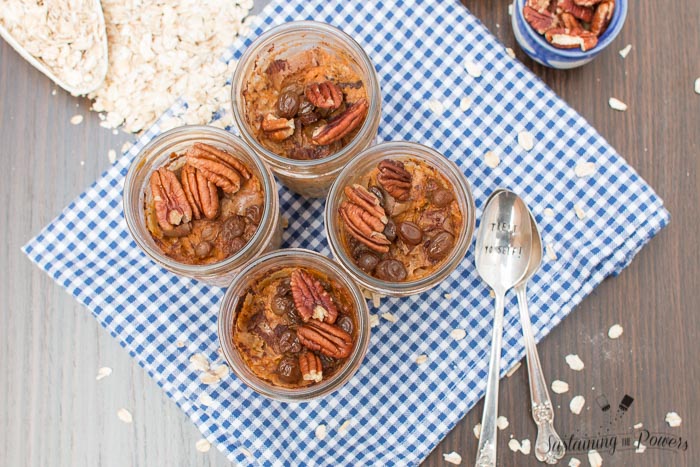 Not only is this Pumpkin Apple Cinnamon Oatmeal, but you make a whole week's worth in the crockpot in single serving mason jars! 