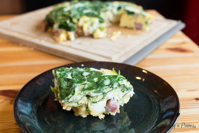 Slow Cooker Ham and Spinach Frittata - Sustaining the Powers-2