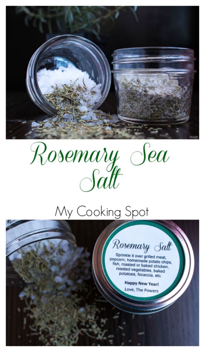Rosemary Sea Salt + Jar Printable! This is such a cute and easy hostess or holiday gift to make! 