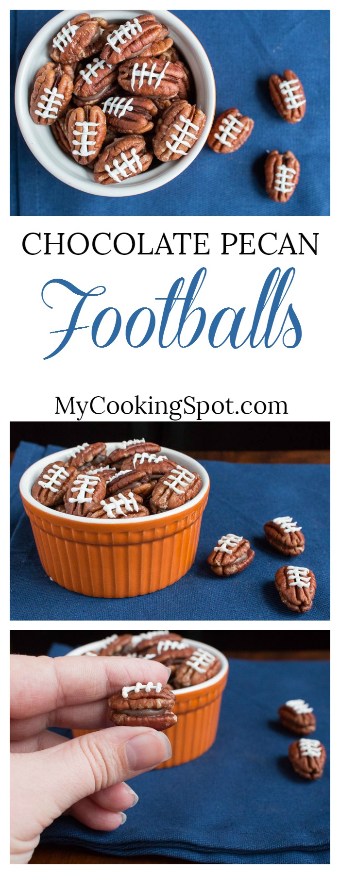 5 Minute Chocolate Pecan Footballs