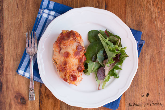 Pizza Stuffed Chicken. In your slow cooker. Nobody will realize that it's low-carb and gluten-free. 