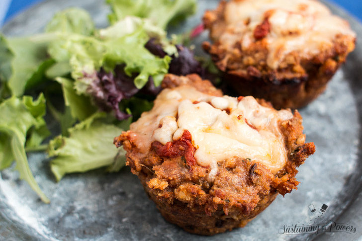 Italian Turkey Meatball Muffins - Mini meatloaves that taste like Italian meatballs!