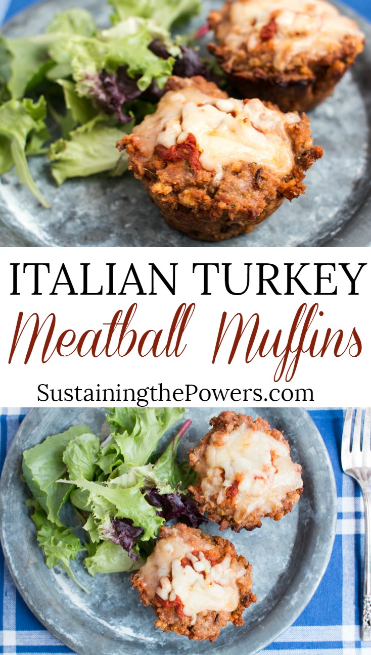 Italian Turkey Meatball Muffins - Mini meatloaves that taste like Italian meatballs!