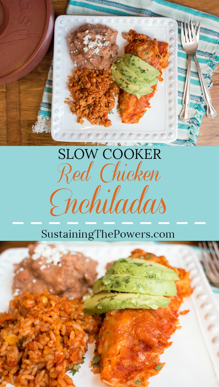 Nothing beats homemade enchiladas! Slow Cooker Red Chicken Enchiladas