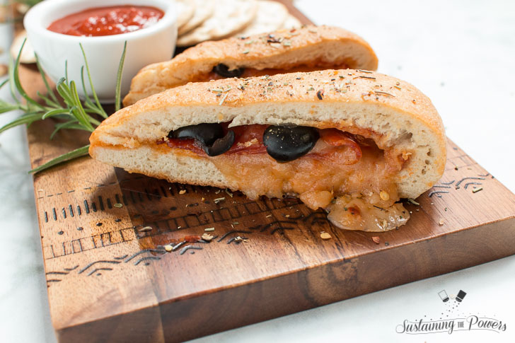 All your charcuterie board favorites stuffed inside a calzone!