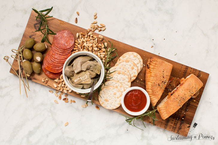 All your charcuterie board favorites stuffed inside a calzone!