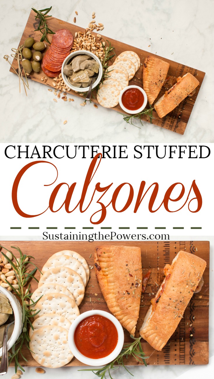 All your charcuterie board favorites stuffed inside a calzone!