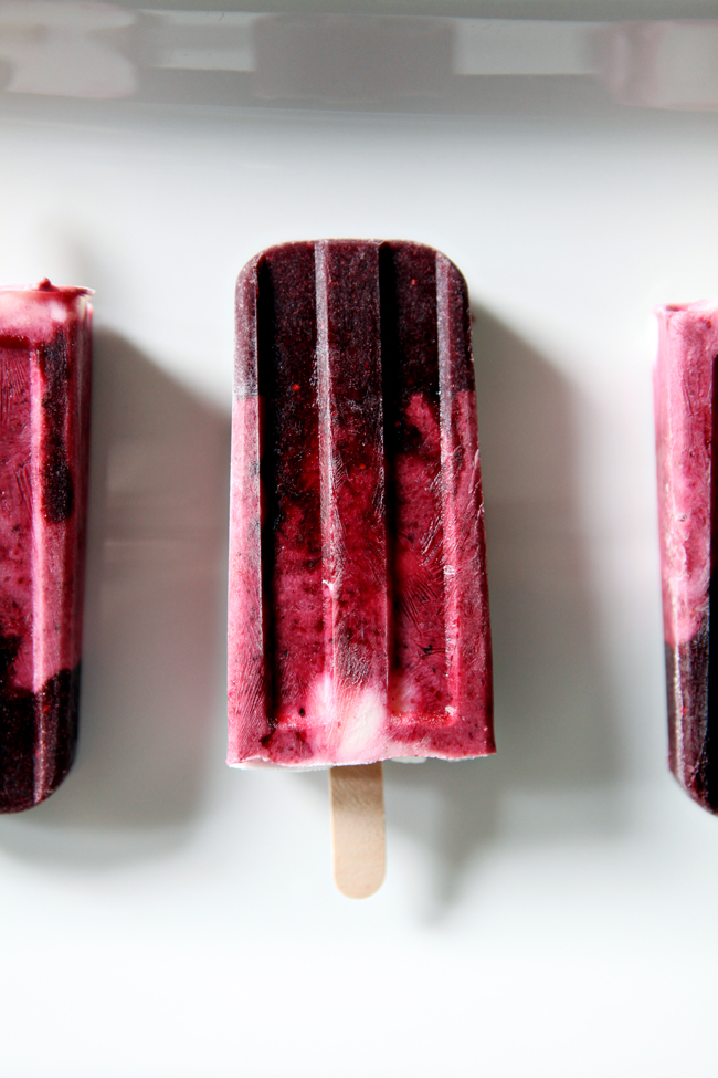 Blackberry and Strawberry Yogurt Popsicles // The Speckled Palate