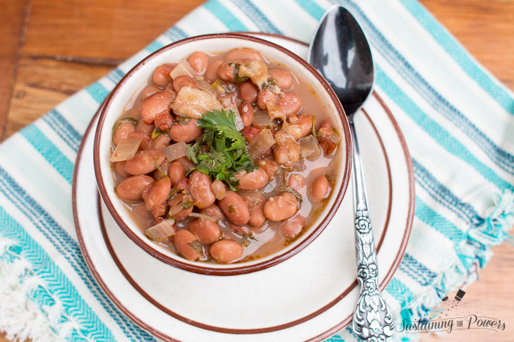 Borracho beans are so great in the slow cooker! 