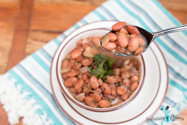 Borracho beans are so great in the slow cooker! 