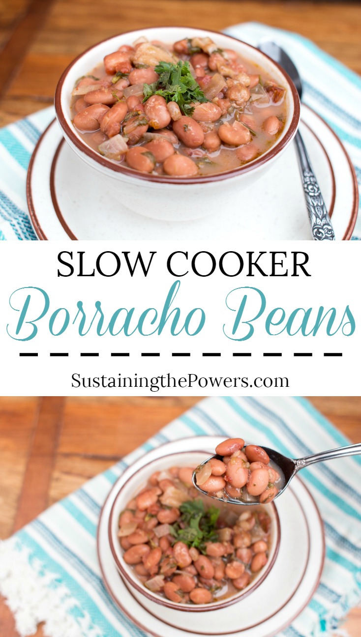 Borracho beans are so great in the slow cooker! 