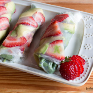 Strawberry Avocado Mint Salad Spring Rolls // A Foodie Picnic